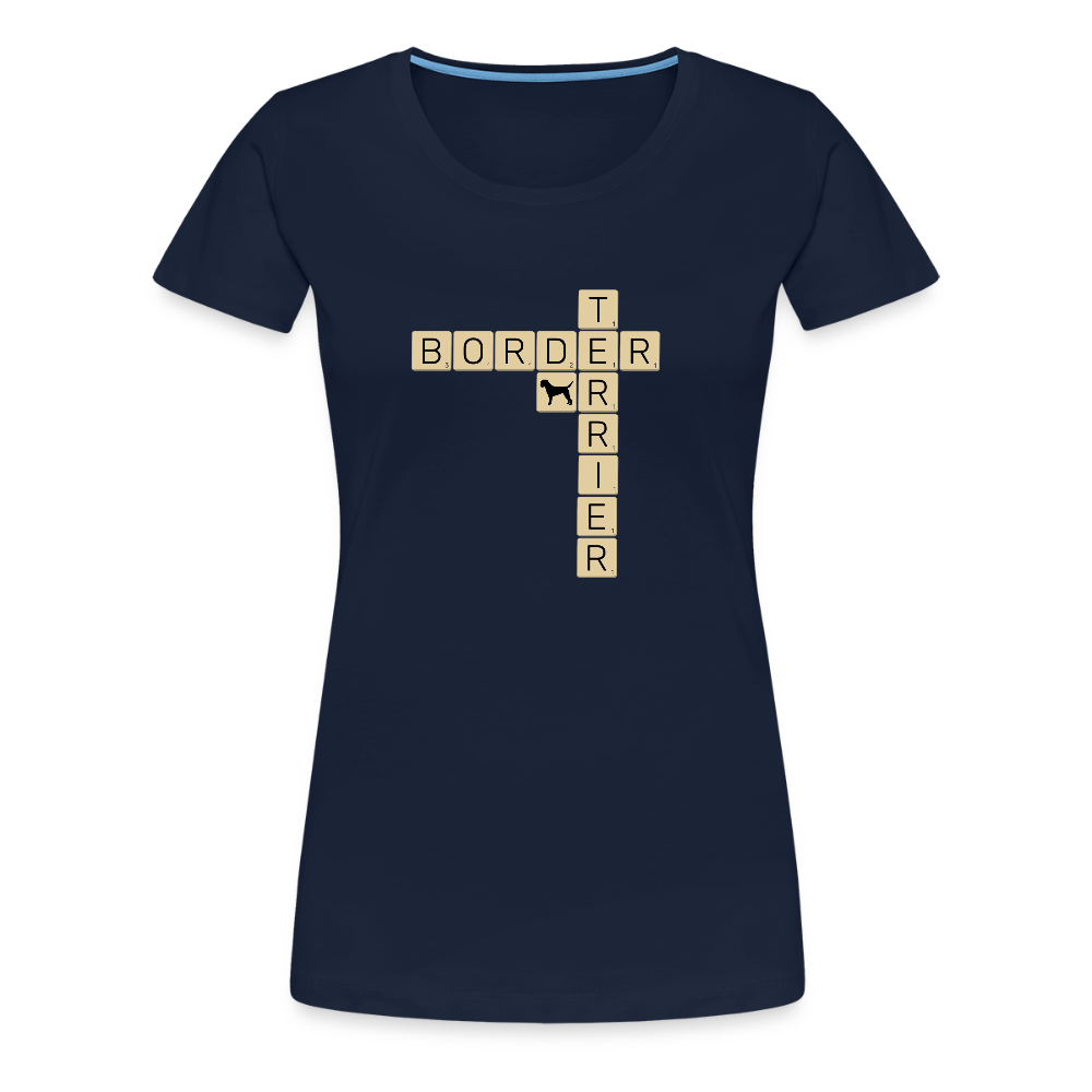 Border Terrier - Scrabble | Women’s Premium T-Shirt - Navy