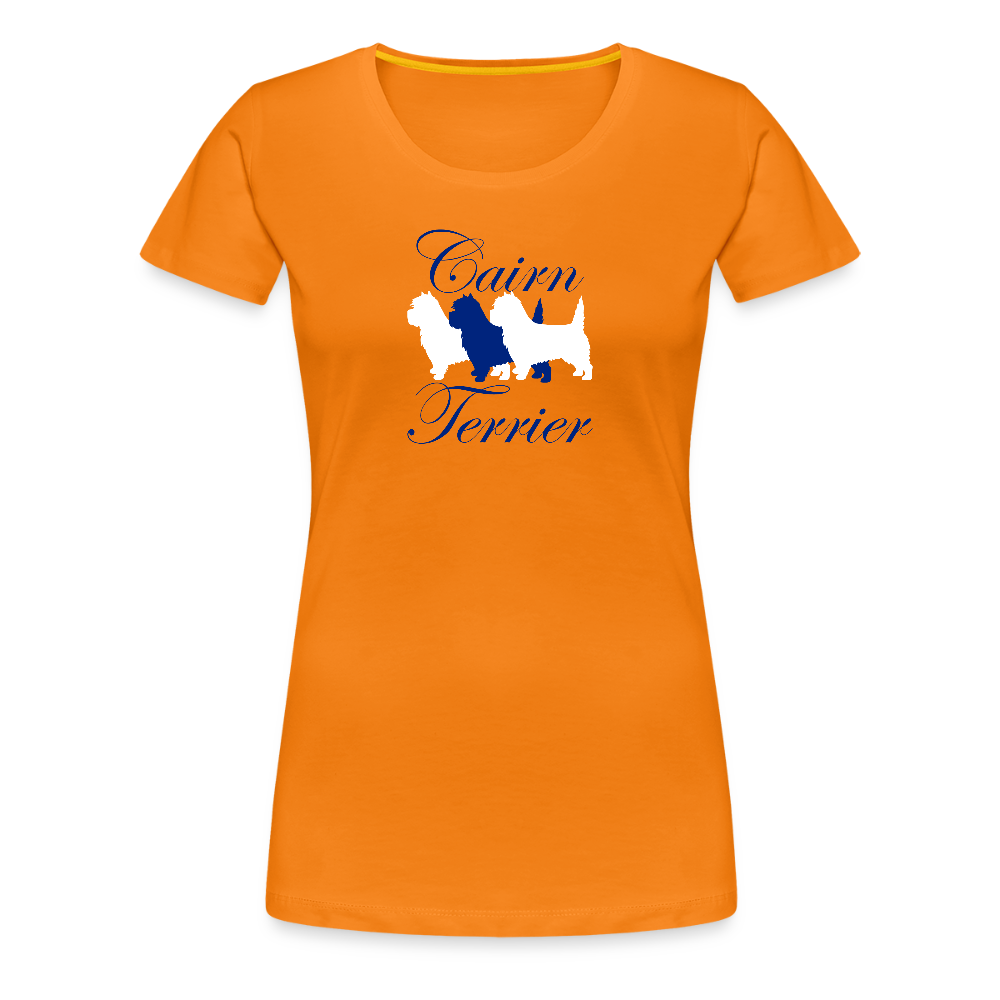 Women’s Premium T-Shirt - Cairn Terrier-Schriftzug - Orange