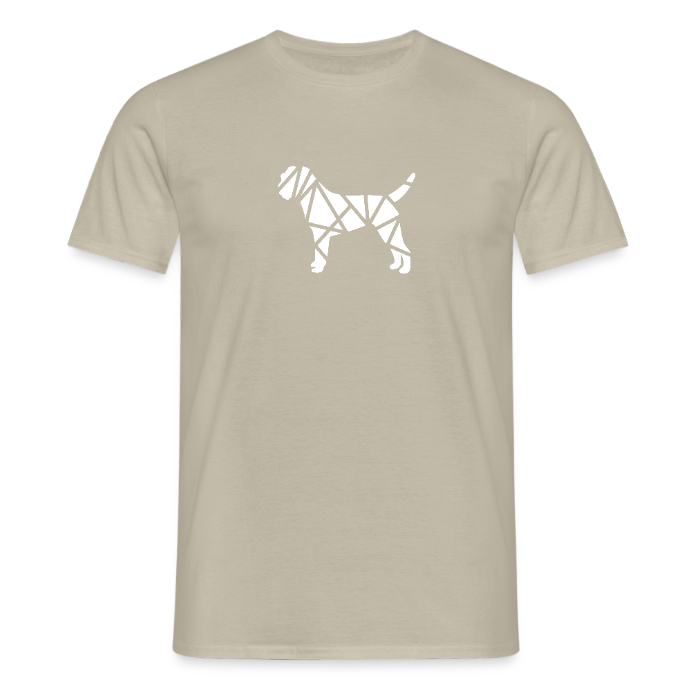Border Terrier geometrisch | Männer T-Shirt - Sandbeige