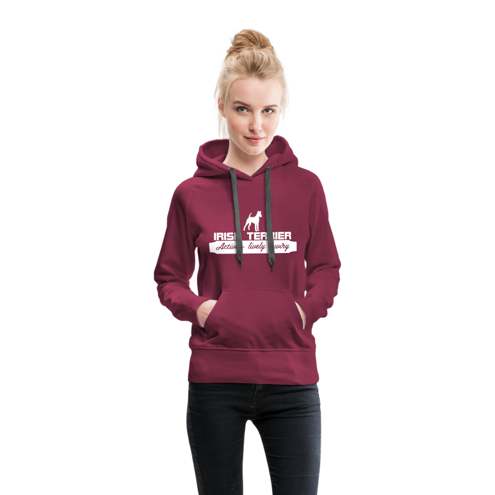 Irish Terrier - Active, lively, wiry... | Frauen Premium Hoodie - Bordeaux
