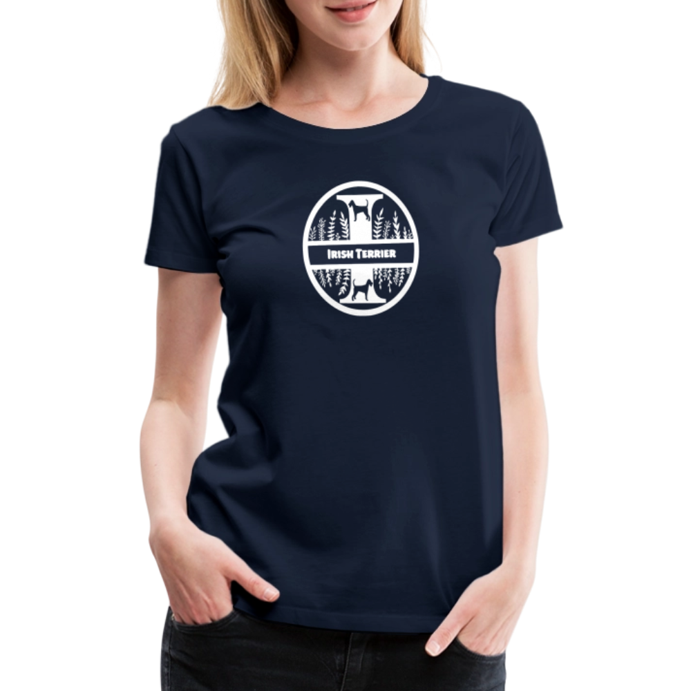 Women’s Premium T-Shirt - Irish Terrier - Monogramm - Navy