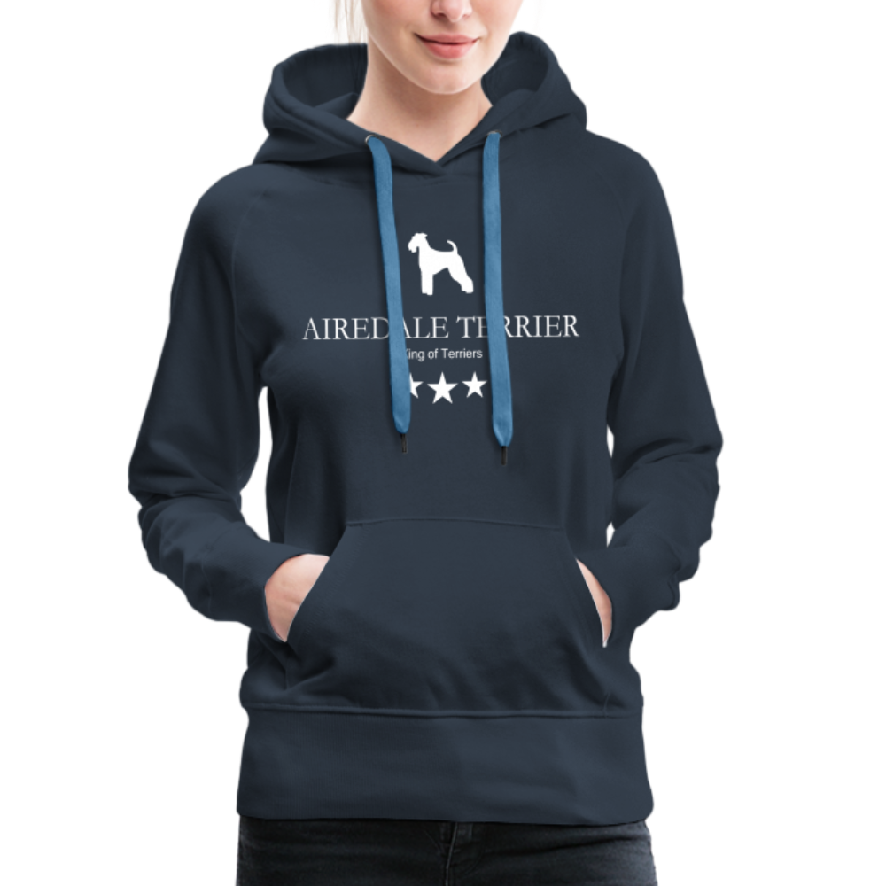 Frauen Premium Hoodie - Airedale Terrier - King of terriers... - Navy