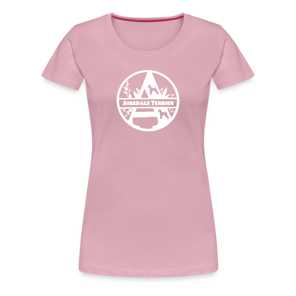 Women’s Premium T-Shirt - Airedale Terrier - Monogramm - Hellrosa