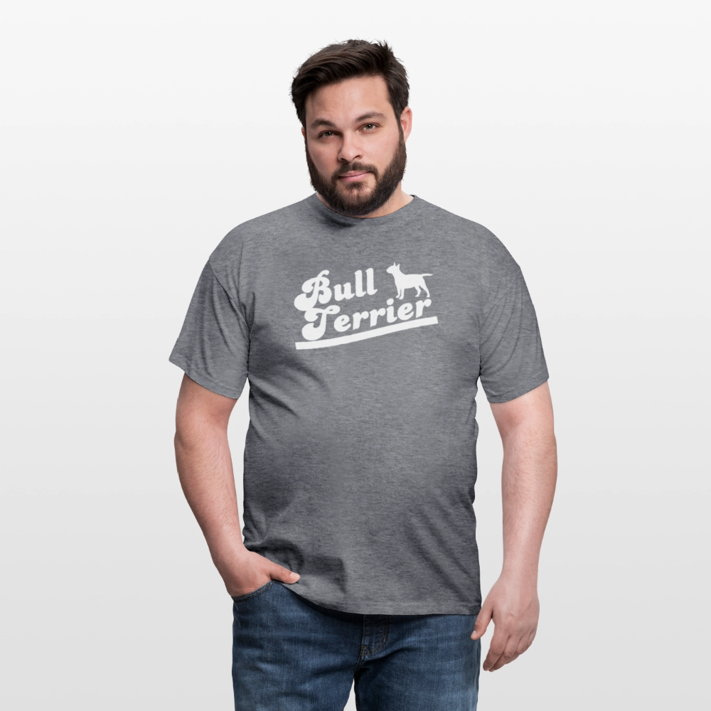 Bull Terrier-Schriftzug | Männer T-Shirt - Graphit meliert