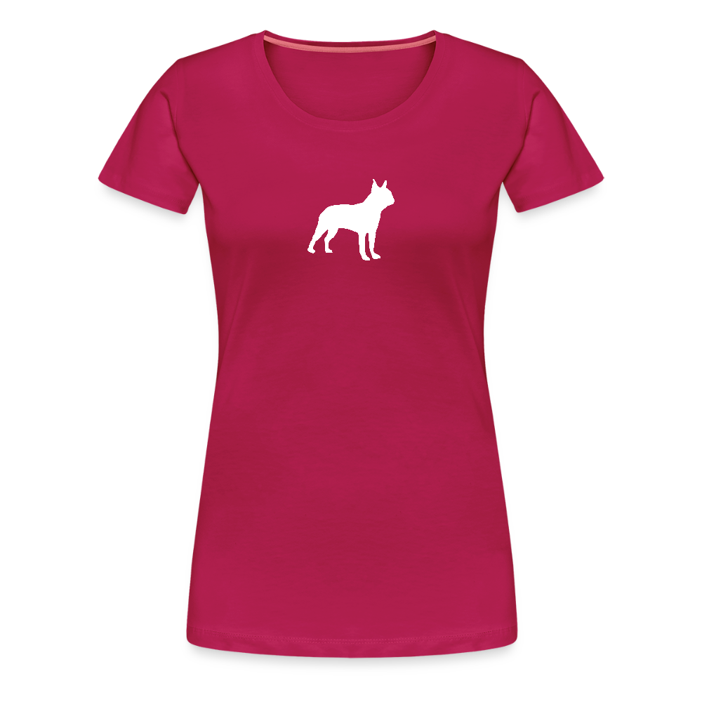 Boston Terrier-Silhouette | Women’s Premium T-Shirt - dunkles Pink
