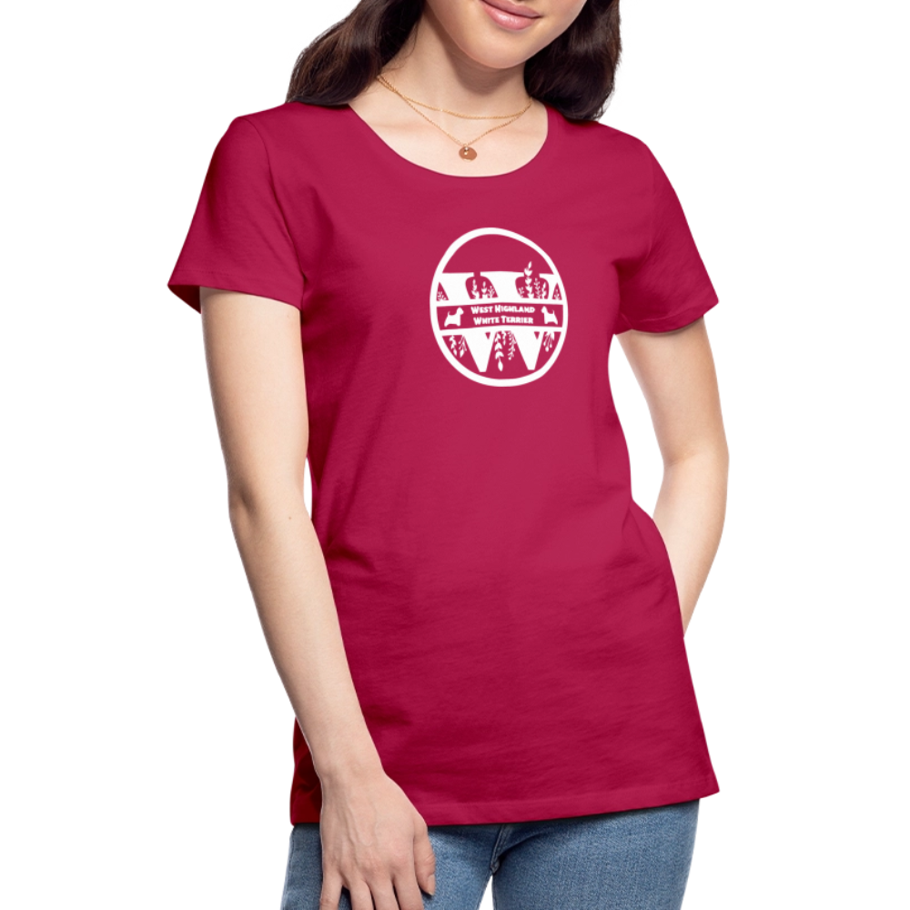 Women’s Premium T-Shirt - West Highland White Terrier - Monogramm - dunkles Pink
