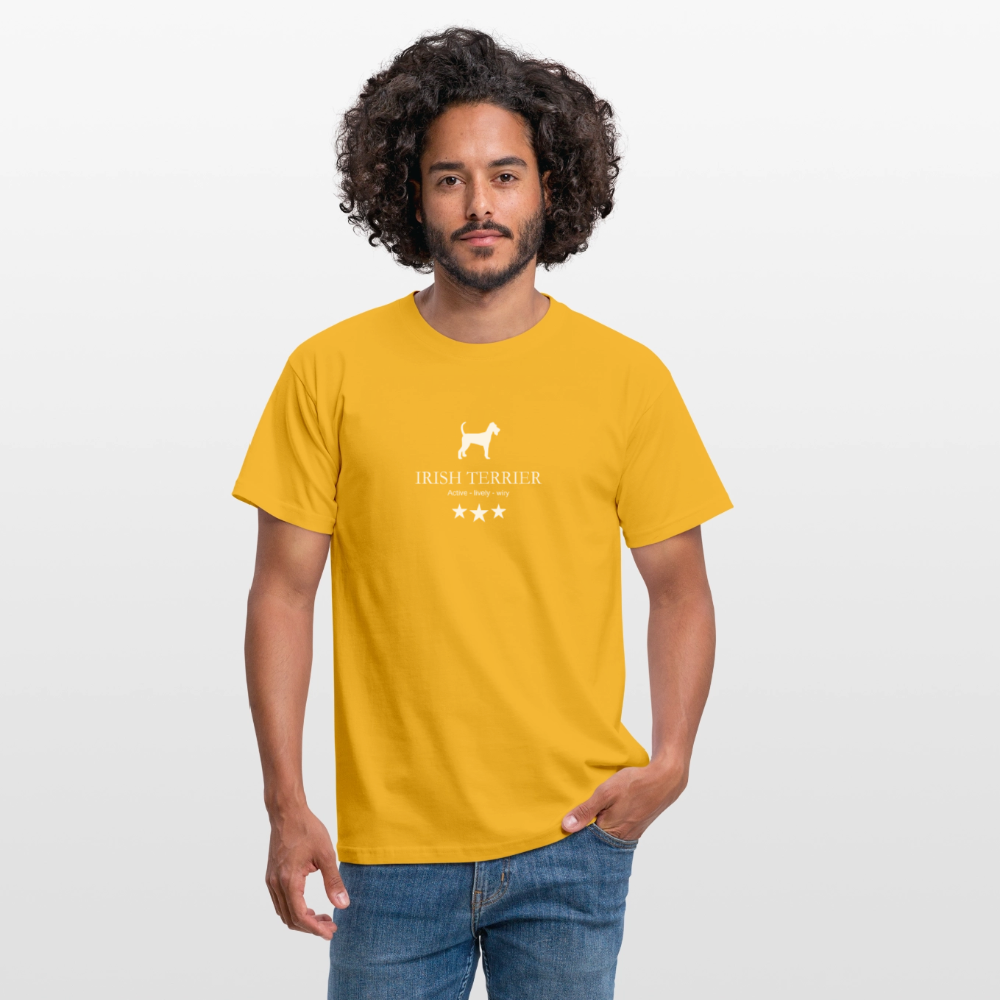 Männer Premium T-Shirt - Irish Terrier - Active, lively, wiry... - Gelb