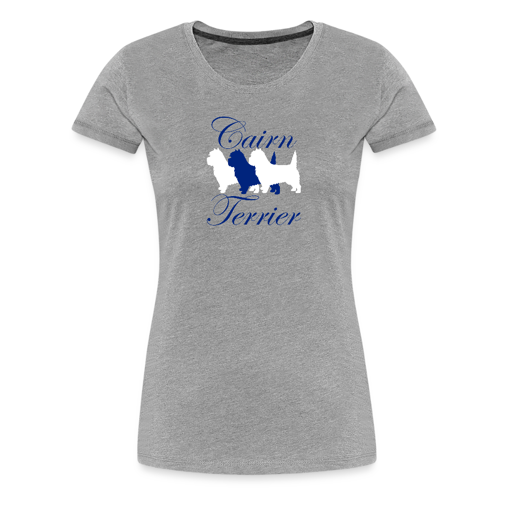 Women’s Premium T-Shirt - Cairn Terrier-Schriftzug - Grau meliert