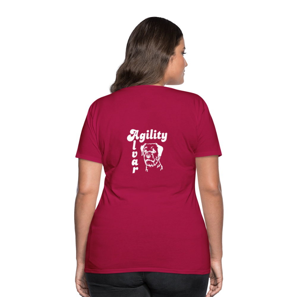 Border Terrier Agility | Women’s Premium T-Shirt - dunkles Pink