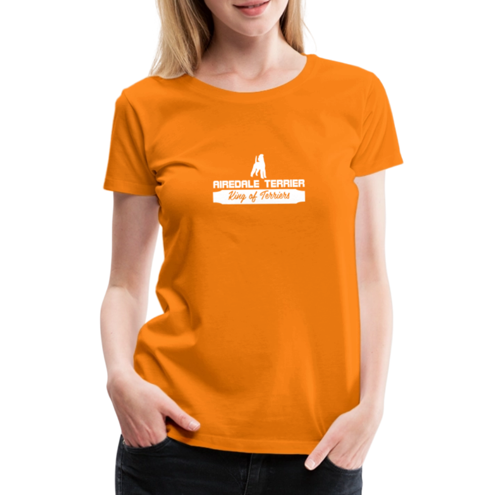 Frauen Premium T-Shirt - Airedale Terrier - King of terriers... - Orange