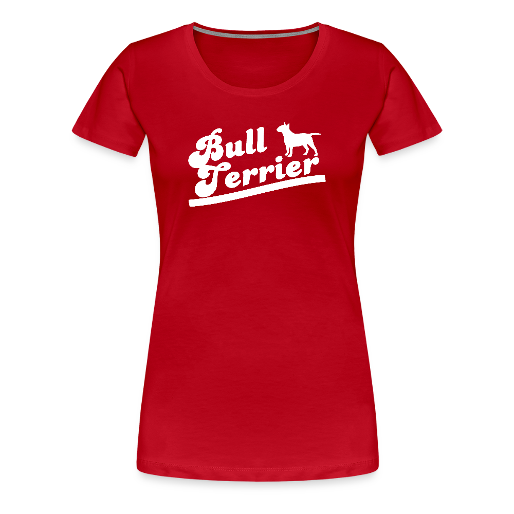 Women’s Premium T-Shirt - Bull Terrier-Schriftzug - Rot