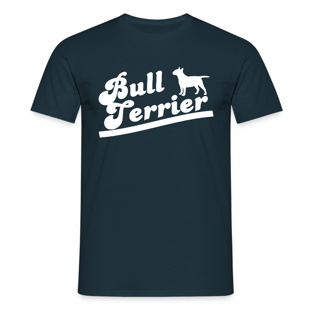 Bull Terrier-Schriftzug | Männer T-Shirt - Navy