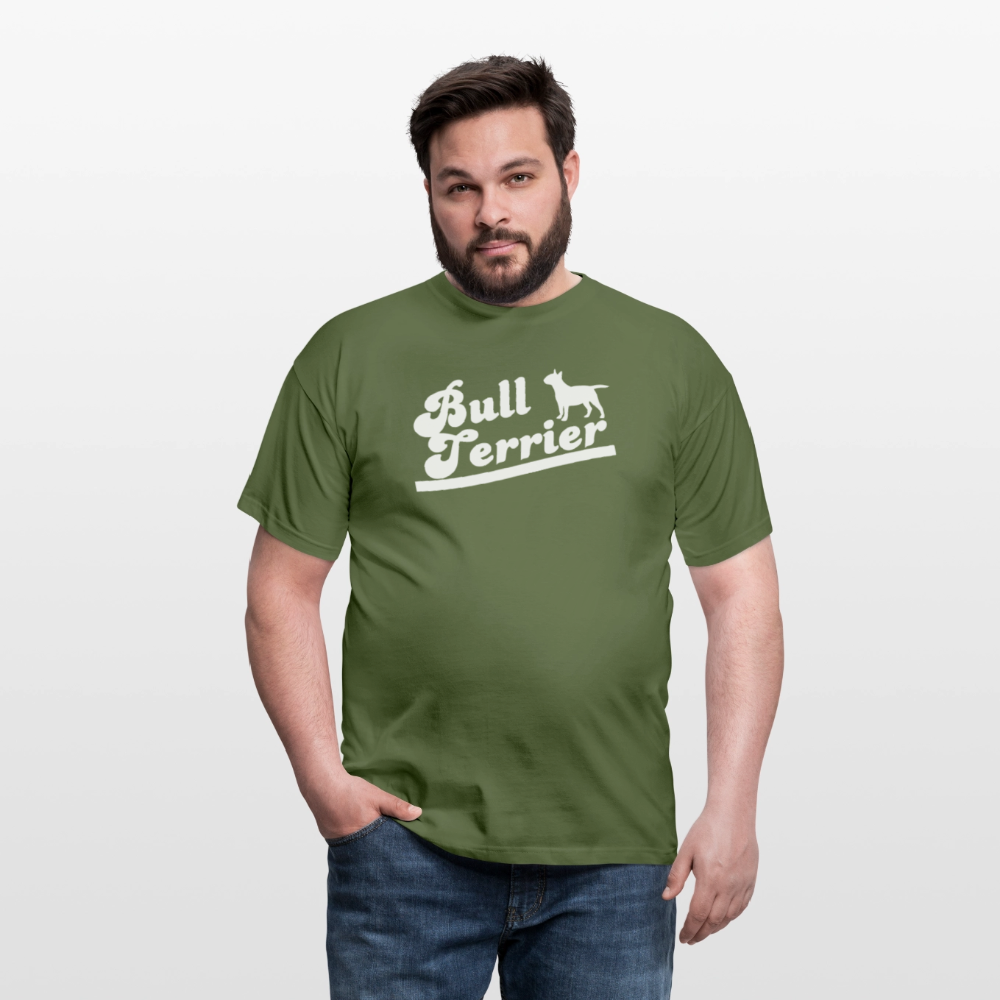 Bull Terrier-Schriftzug | Männer T-Shirt - Militärgrün