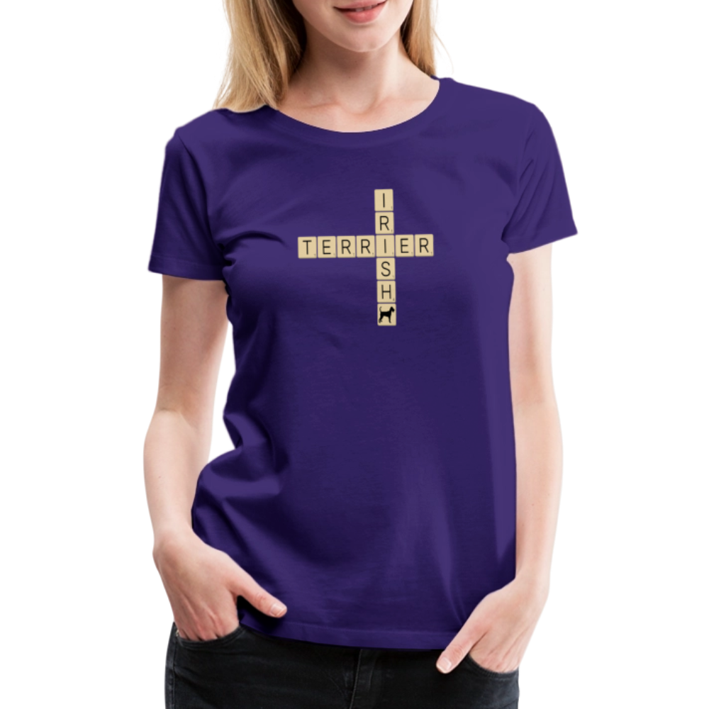 Irish Terrier - Scrabble | Women’s Premium T-Shirt - Lila