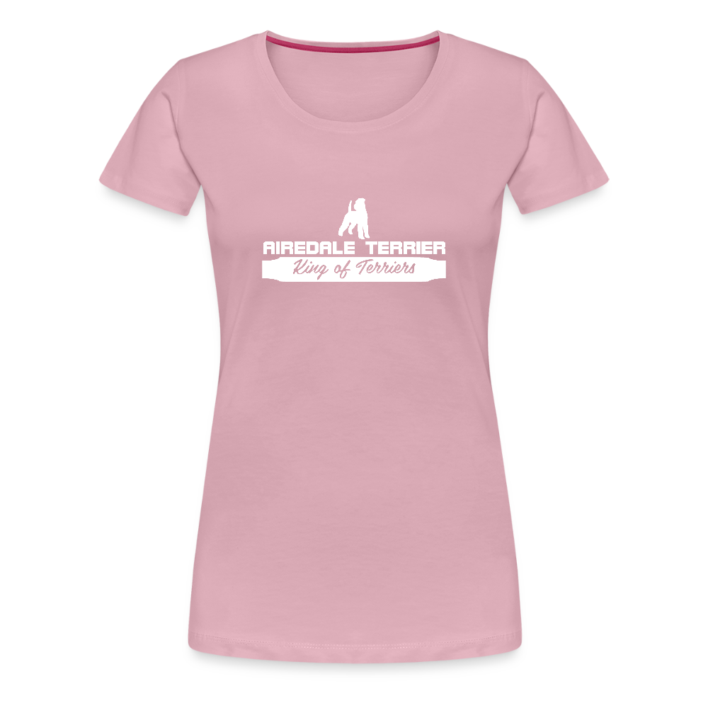 Frauen Premium T-Shirt - Airedale Terrier - King of terriers... - Hellrosa