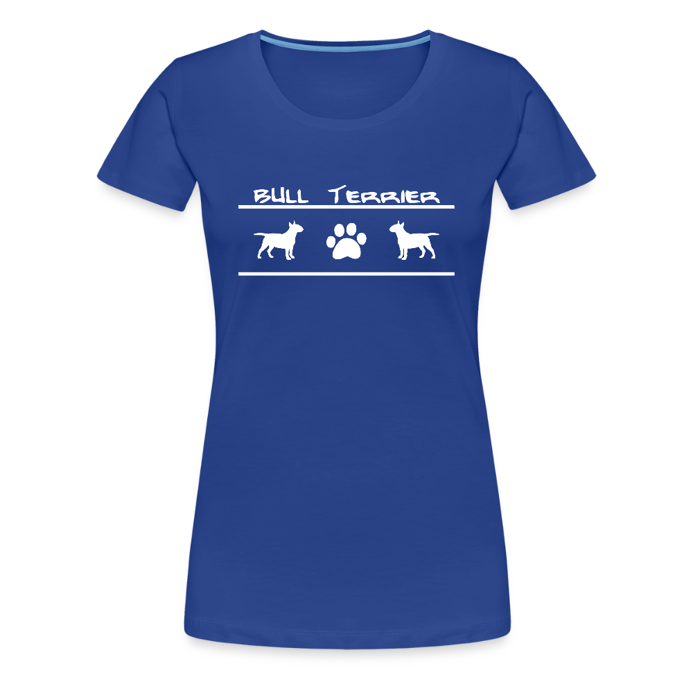Women’s Premium T-Shirt - Bull Terrier-Schriftzug und Pfote - Königsblau