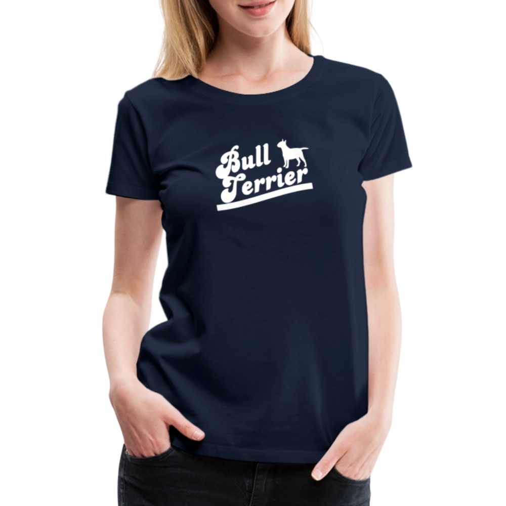 Women’s Premium T-Shirt - Bull Terrier-Schriftzug - Navy