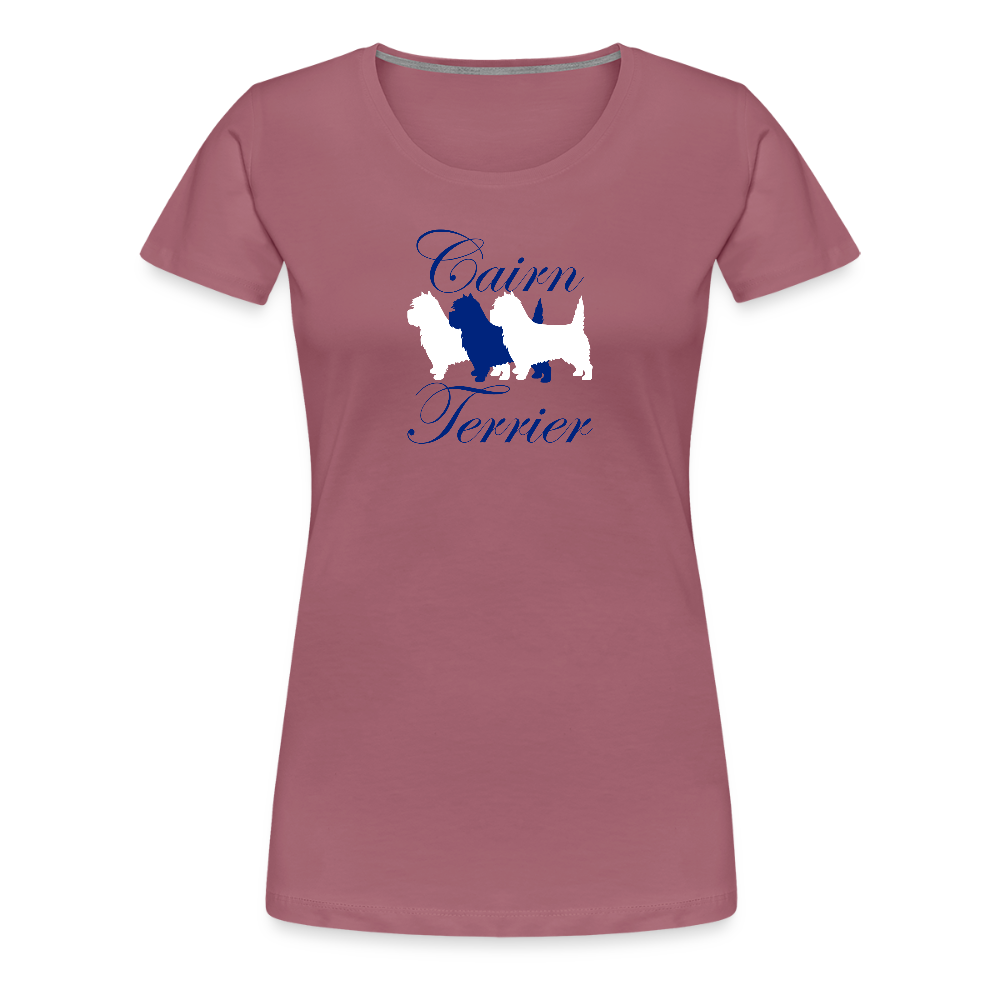 Women’s Premium T-Shirt - Cairn Terrier-Schriftzug - Malve
