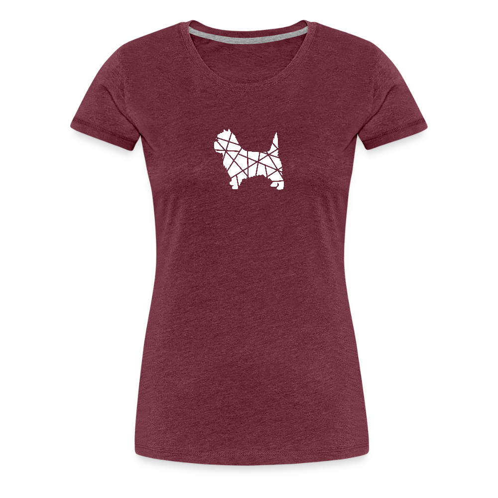 Women’s Premium T-Shirt - Cairn Terrier geometrisch - Bordeauxrot meliert