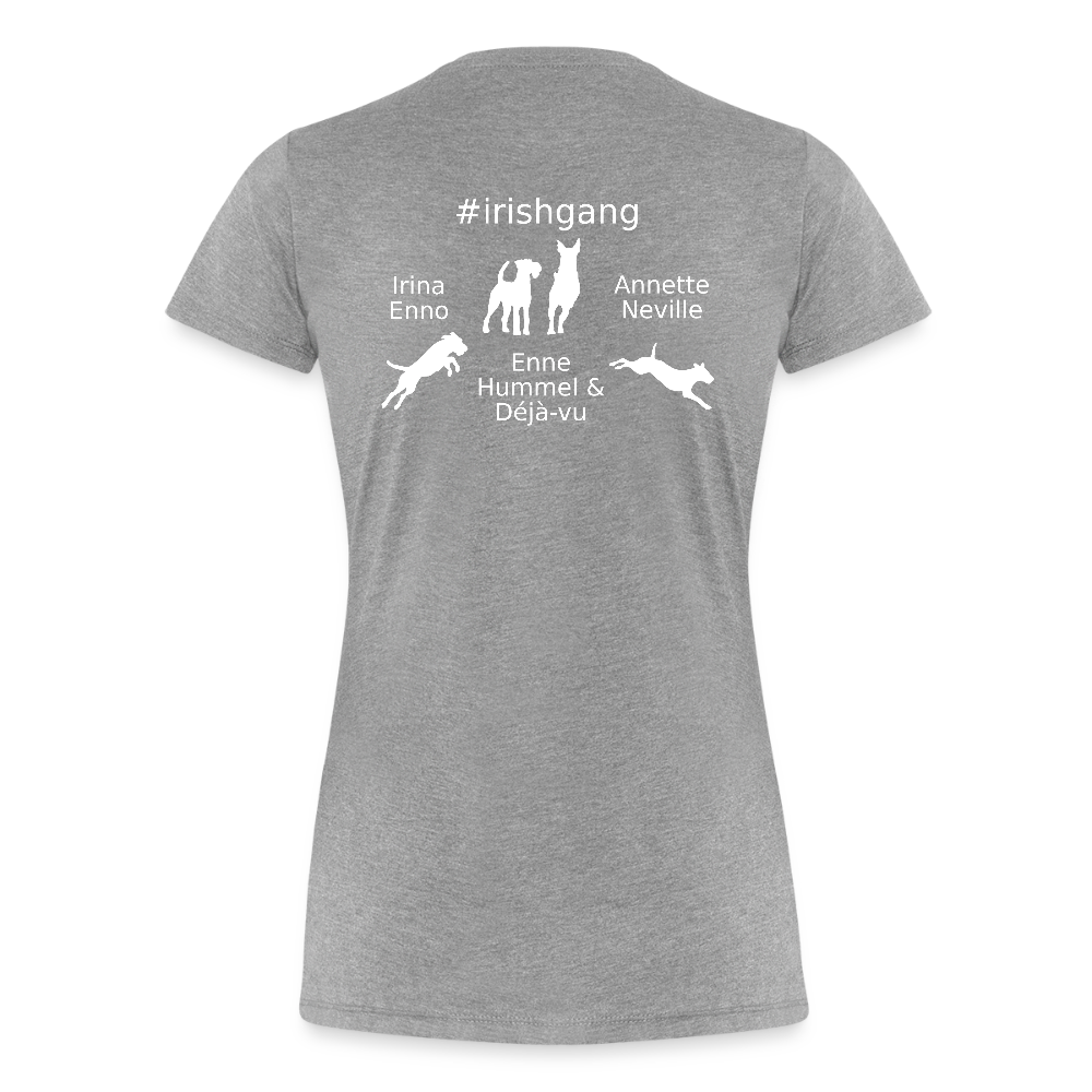 Frauen Premium T-Shirt - #IRISHGANG - Grau meliert