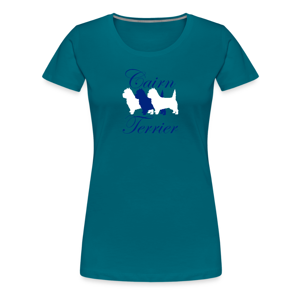 Women’s Premium T-Shirt - Cairn Terrier-Schriftzug - Divablau