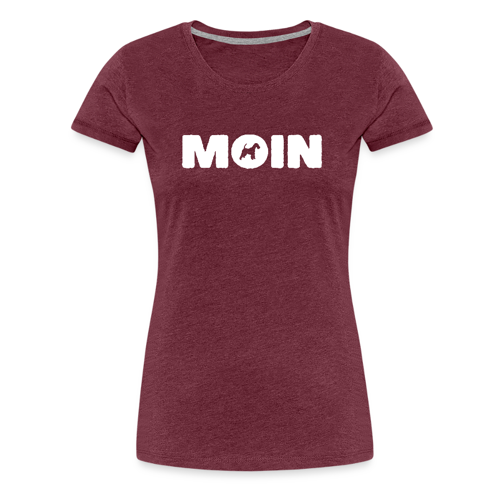 Women’s Premium T-Shirt - Drahthaar Foxterrier - Moin - Bordeauxrot meliert