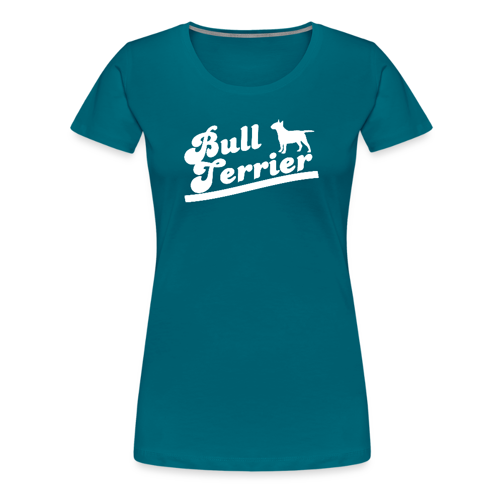 Women’s Premium T-Shirt - Bull Terrier-Schriftzug - Divablau