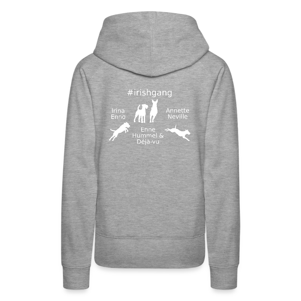 Frauen Premium Hoodie - #IRISHGANG - Grau meliert