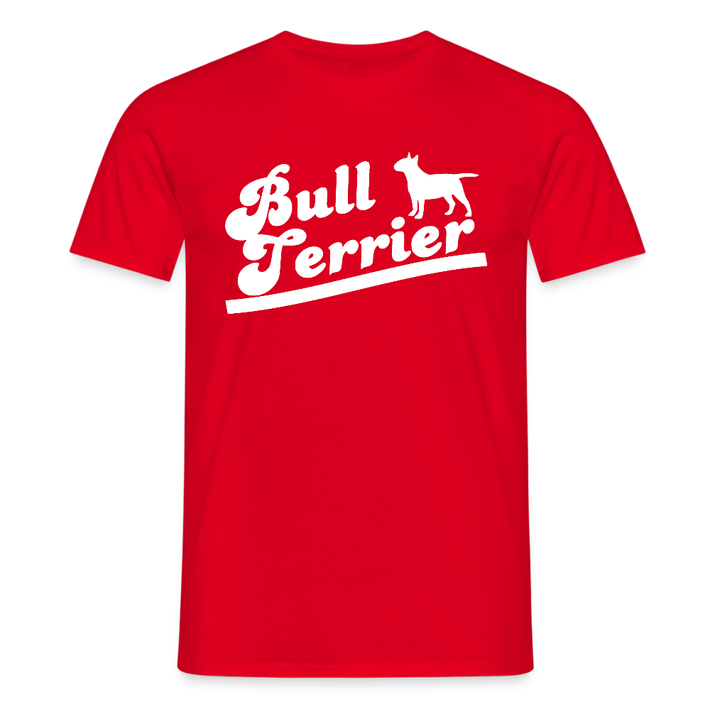 Bull Terrier-Schriftzug | Männer T-Shirt - Rot