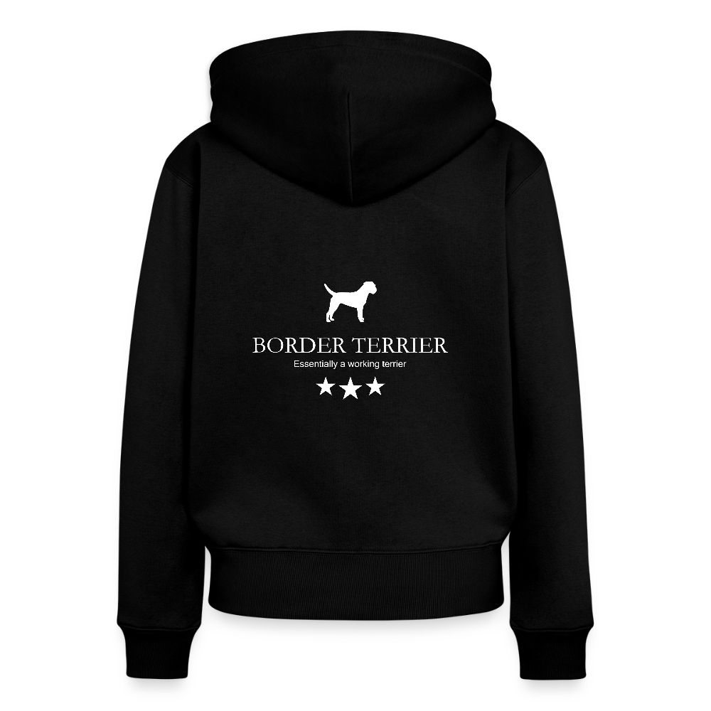 Frauen Premium Kapuzenjacke - Border Terrier - Essentially a working terrier... - Schwarz