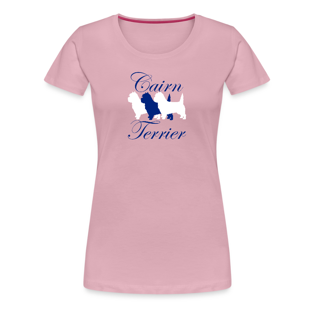Women’s Premium T-Shirt - Cairn Terrier-Schriftzug - Hellrosa