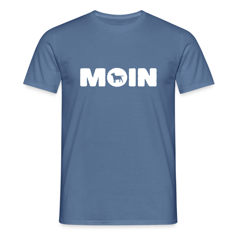 Bull Terrier - Moin | Männer T-Shirt - Taubenblau