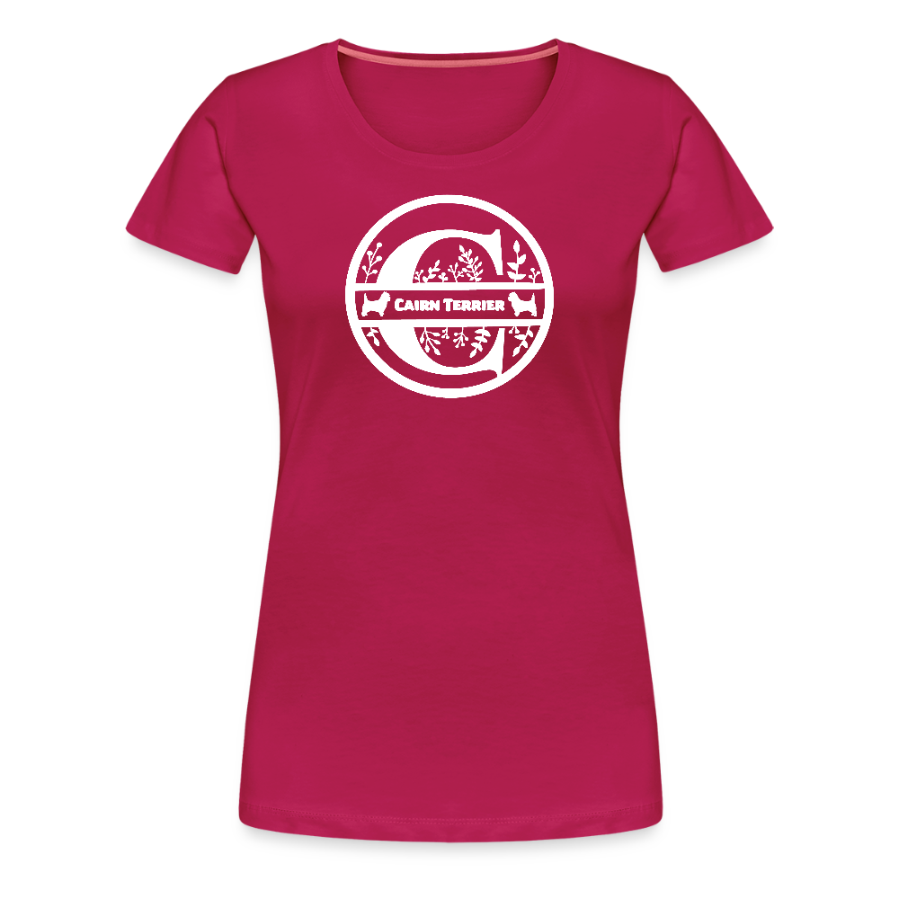 Women’s Premium T-Shirt - Cairn Terrier - Monogramm - dunkles Pink