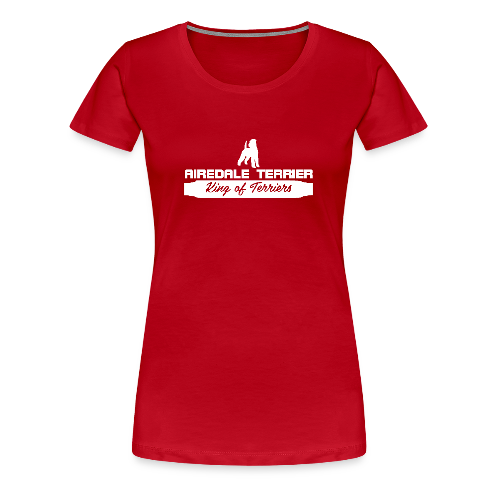 Frauen Premium T-Shirt - Airedale Terrier - King of terriers... - Rot