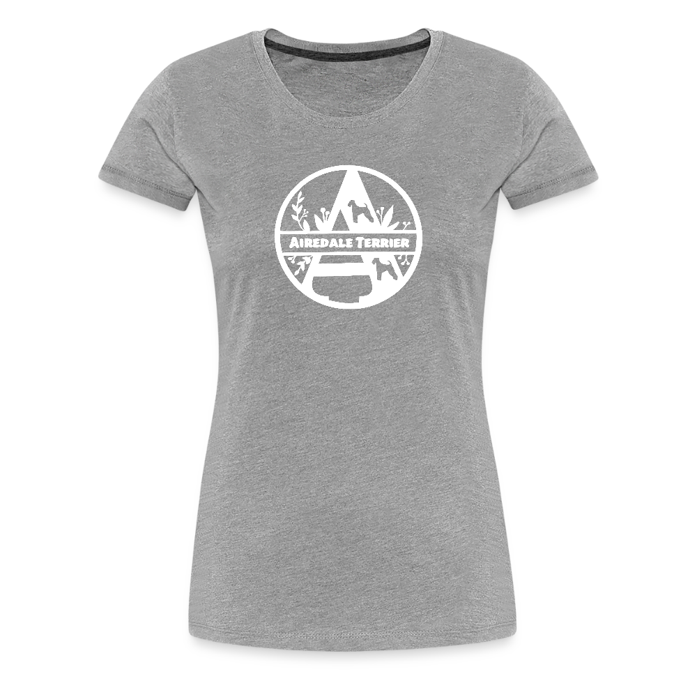 Women’s Premium T-Shirt - Airedale Terrier - Monogramm - Grau meliert