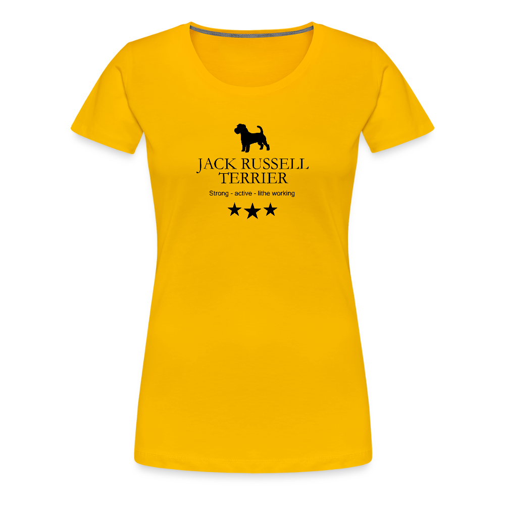 Women’s Premium T-Shirt - Jack Russell Terrier - Strong, active, lithe working... - Sonnengelb