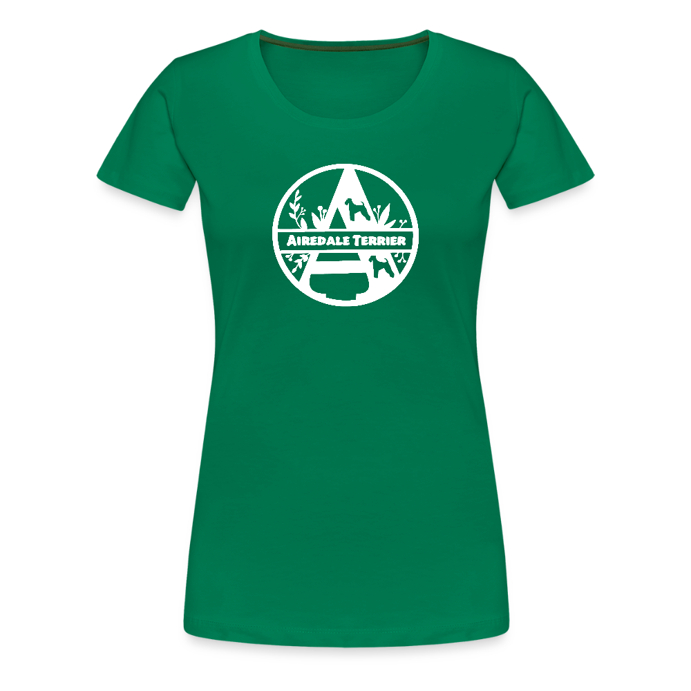 Women’s Premium T-Shirt - Airedale Terrier - Monogramm - Kelly Green
