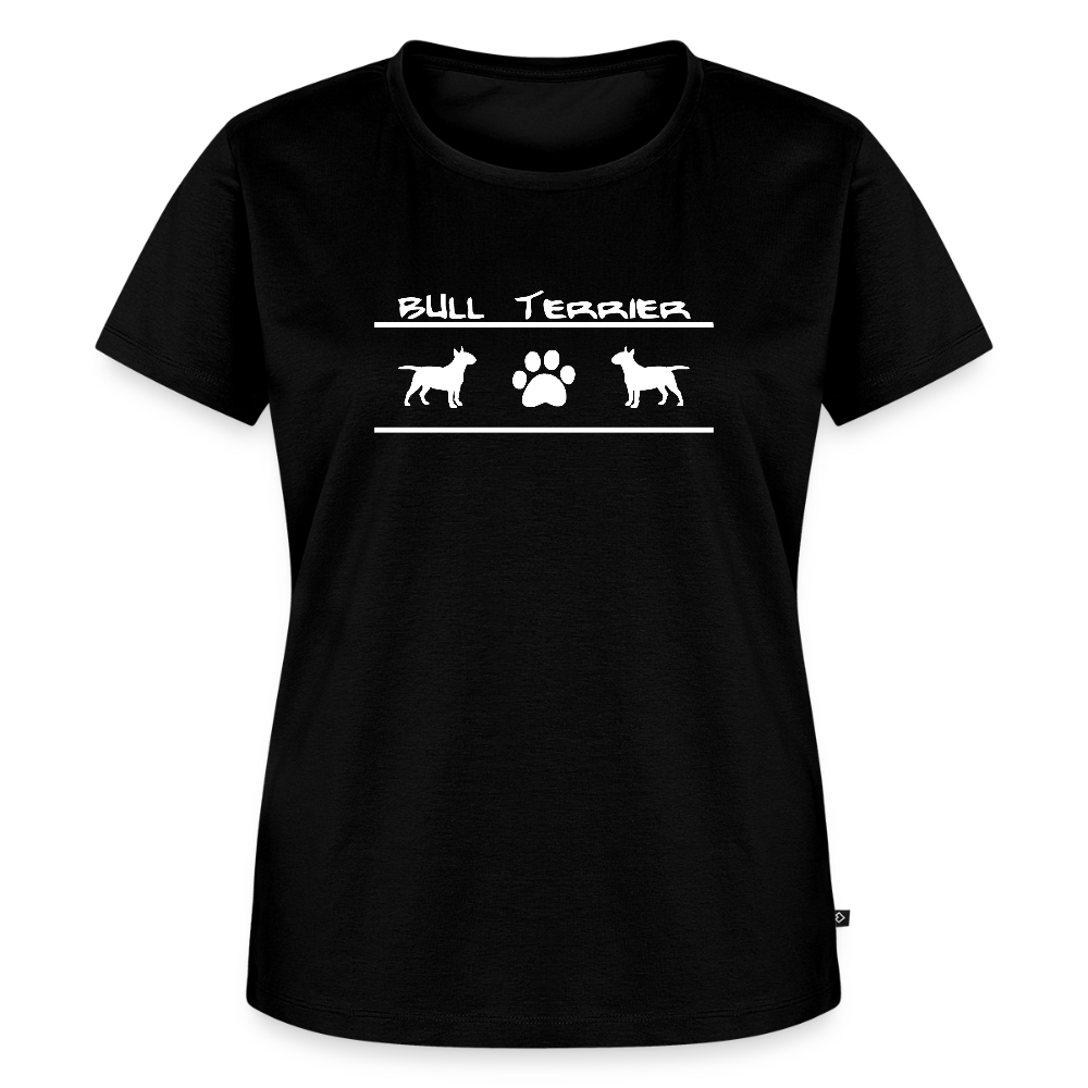 Women’s Premium T-Shirt - Bull Terrier-Schriftzug und Pfote - Schwarz