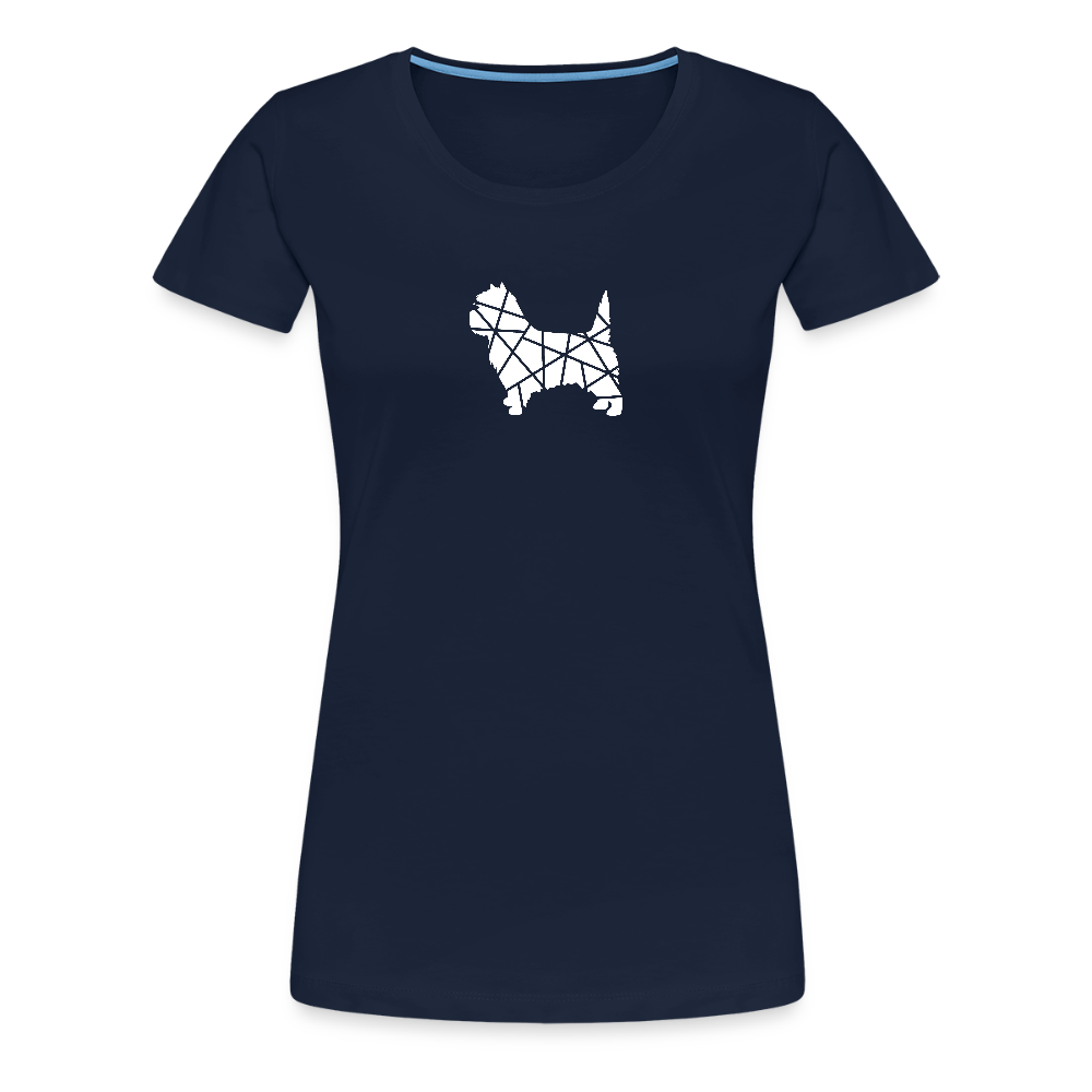Women’s Premium T-Shirt - Cairn Terrier geometrisch - Navy