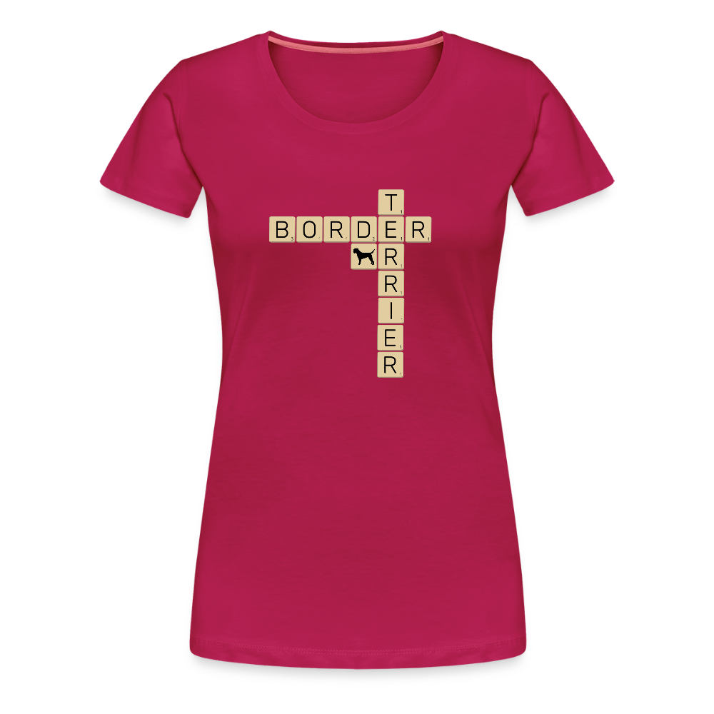 Border Terrier - Scrabble | Women’s Premium T-Shirt - dunkles Pink