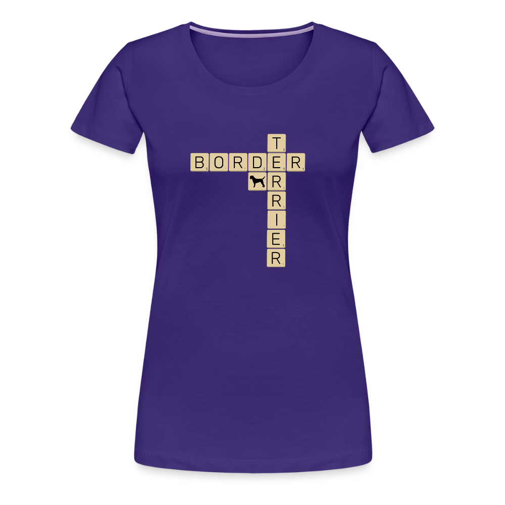 Border Terrier - Scrabble | Women’s Premium T-Shirt - Lila