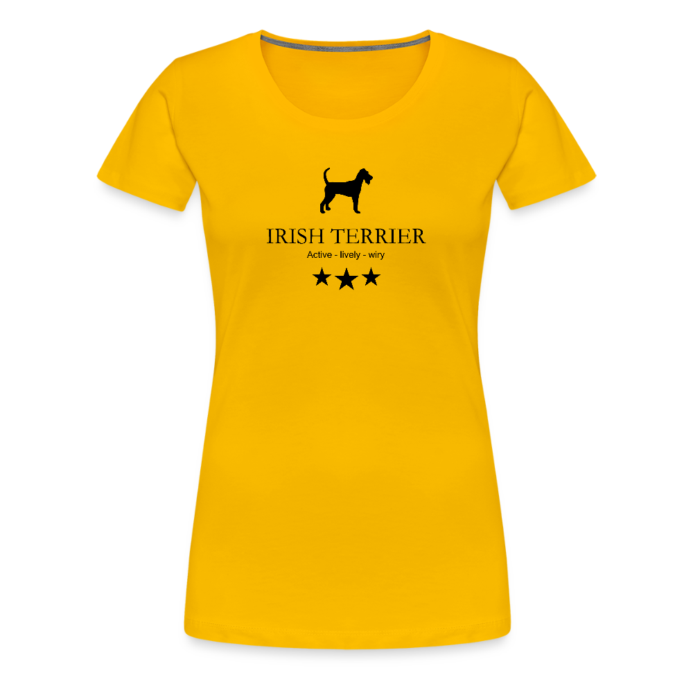 Women’s Premium T-Shirt - Irish Terrier - Active, lively, wiry... - Sonnengelb