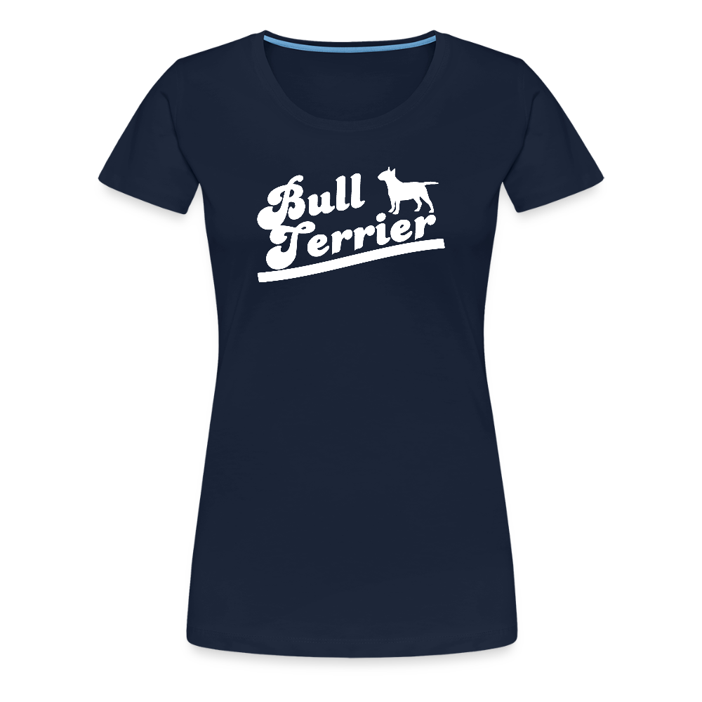 Women’s Premium T-Shirt - Bull Terrier-Schriftzug - Navy