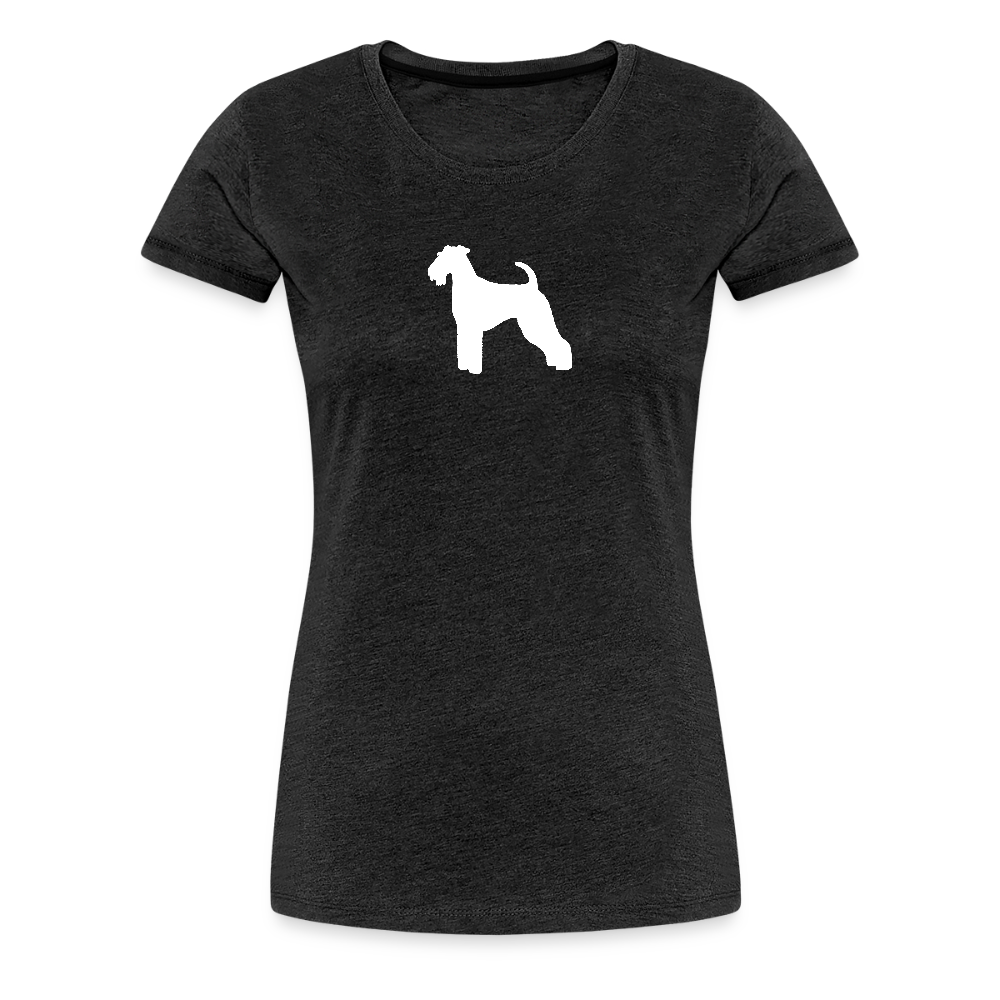Women’s Premium T-Shirt - Airedale Terrier-Silhouette - Anthrazit