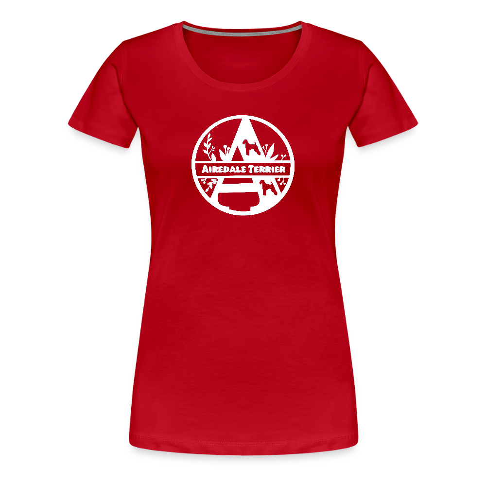 Women’s Premium T-Shirt - Airedale Terrier - Monogramm - Rot