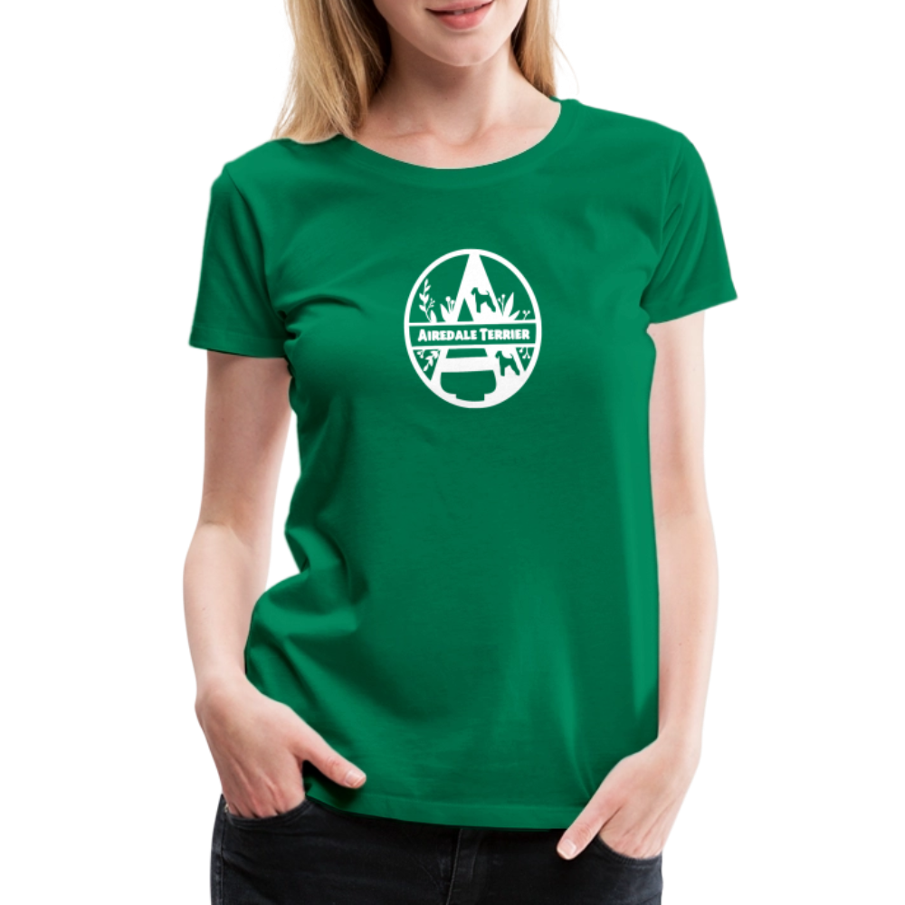 Women’s Premium T-Shirt - Airedale Terrier - Monogramm - Kelly Green