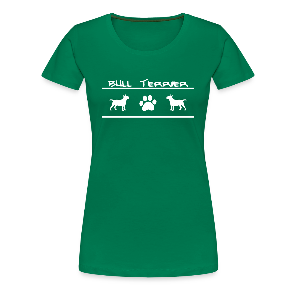 Women’s Premium T-Shirt - Bull Terrier-Schriftzug und Pfote - Kelly Green