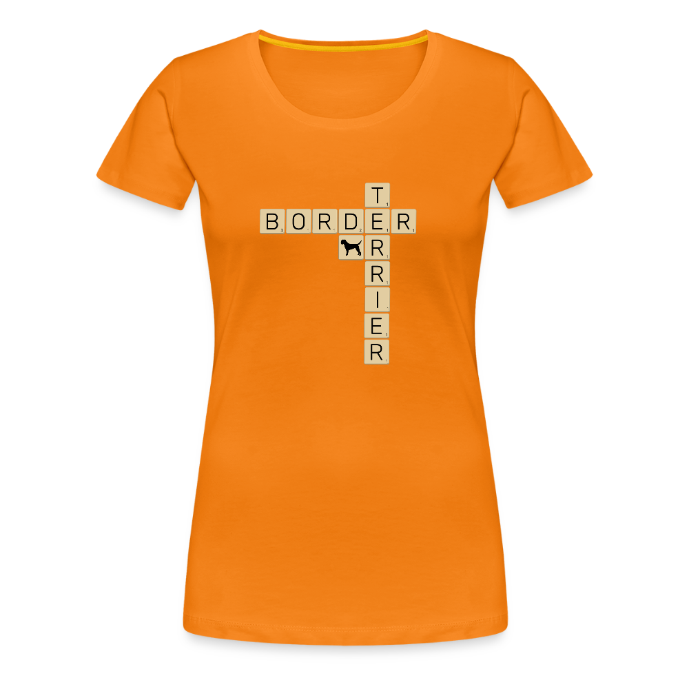Border Terrier - Scrabble | Women’s Premium T-Shirt - Orange