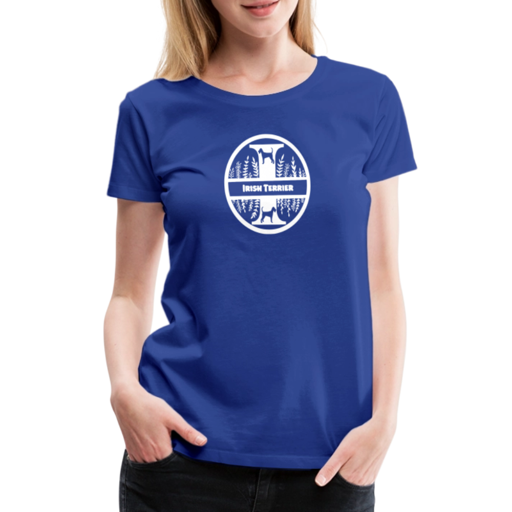 Women’s Premium T-Shirt - Irish Terrier - Monogramm - Königsblau