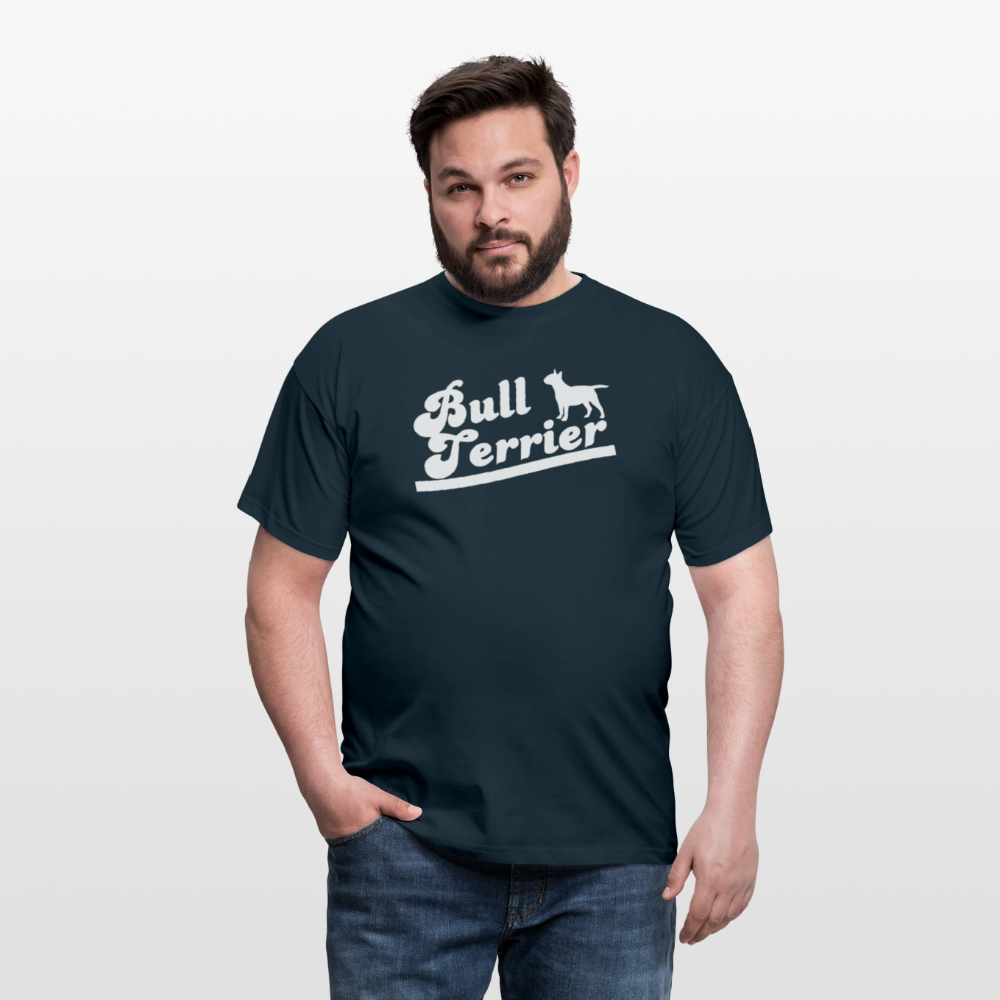 Bull Terrier-Schriftzug | Männer T-Shirt - Navy